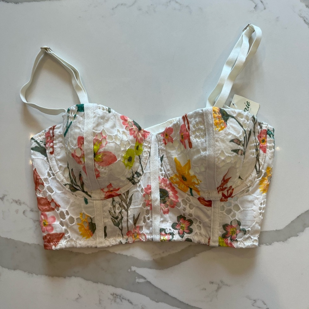 Aerie Adorable Floral Lace Bustier
